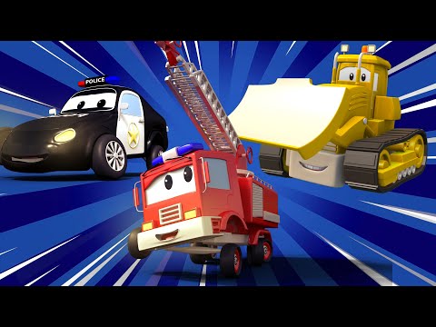 Patrol Policyjny w Mieście Samochodów – Buldozer | Bajki Dla Dzieci