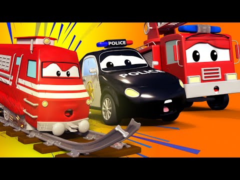 Patrol Policyjny w Mieście Samochodów – Pociąg | Bajki Dla Dzieci