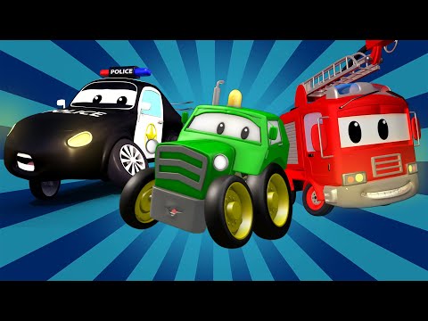 Patrol Policyjny w Mieście Samochodów – Traktor | Bajki Dla Dzieci
